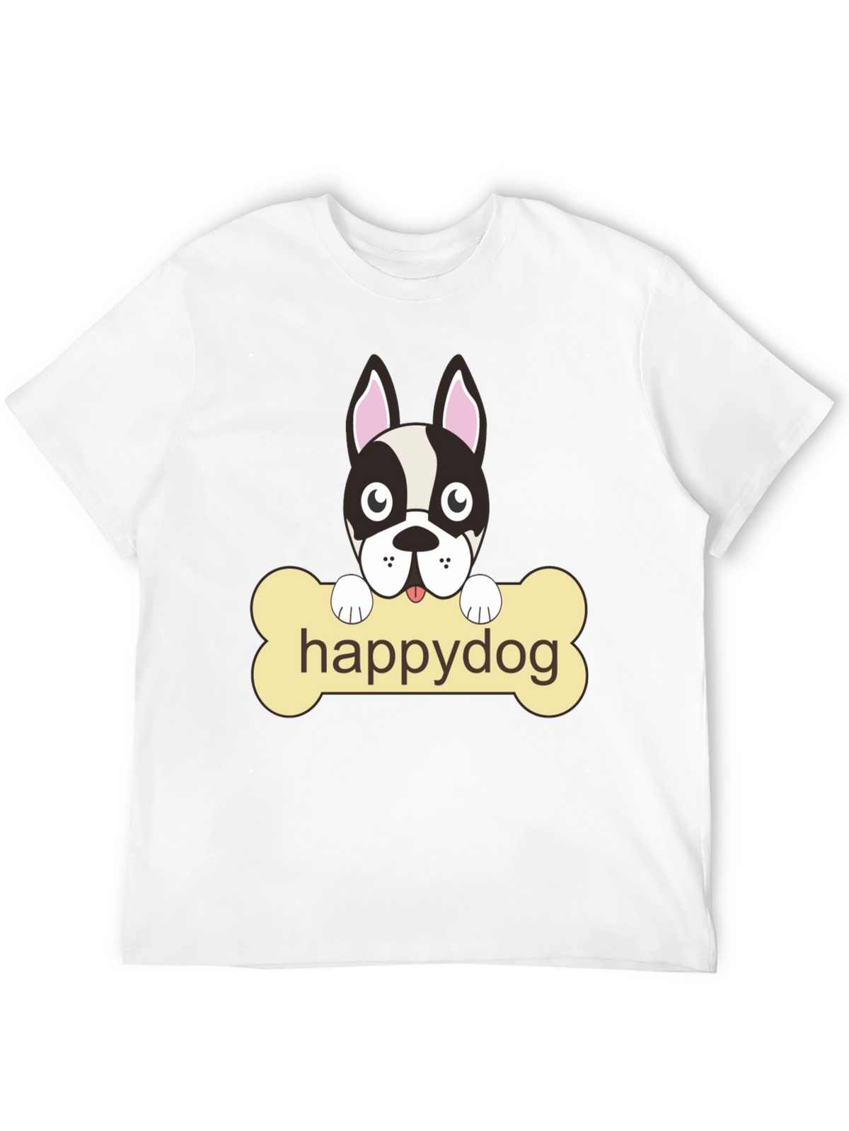 Happy Dog Black Graphic T-Shirt