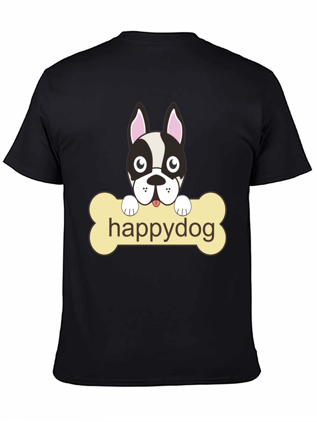 Happy Dog Black Graphic T-Shirt