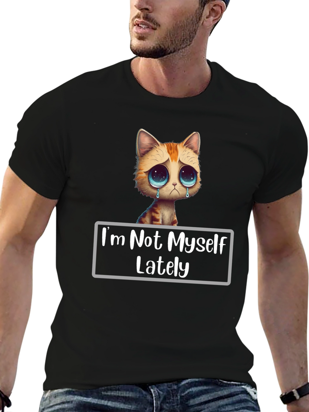 Sad Cat T-Shirt - Im Not Myself Lately