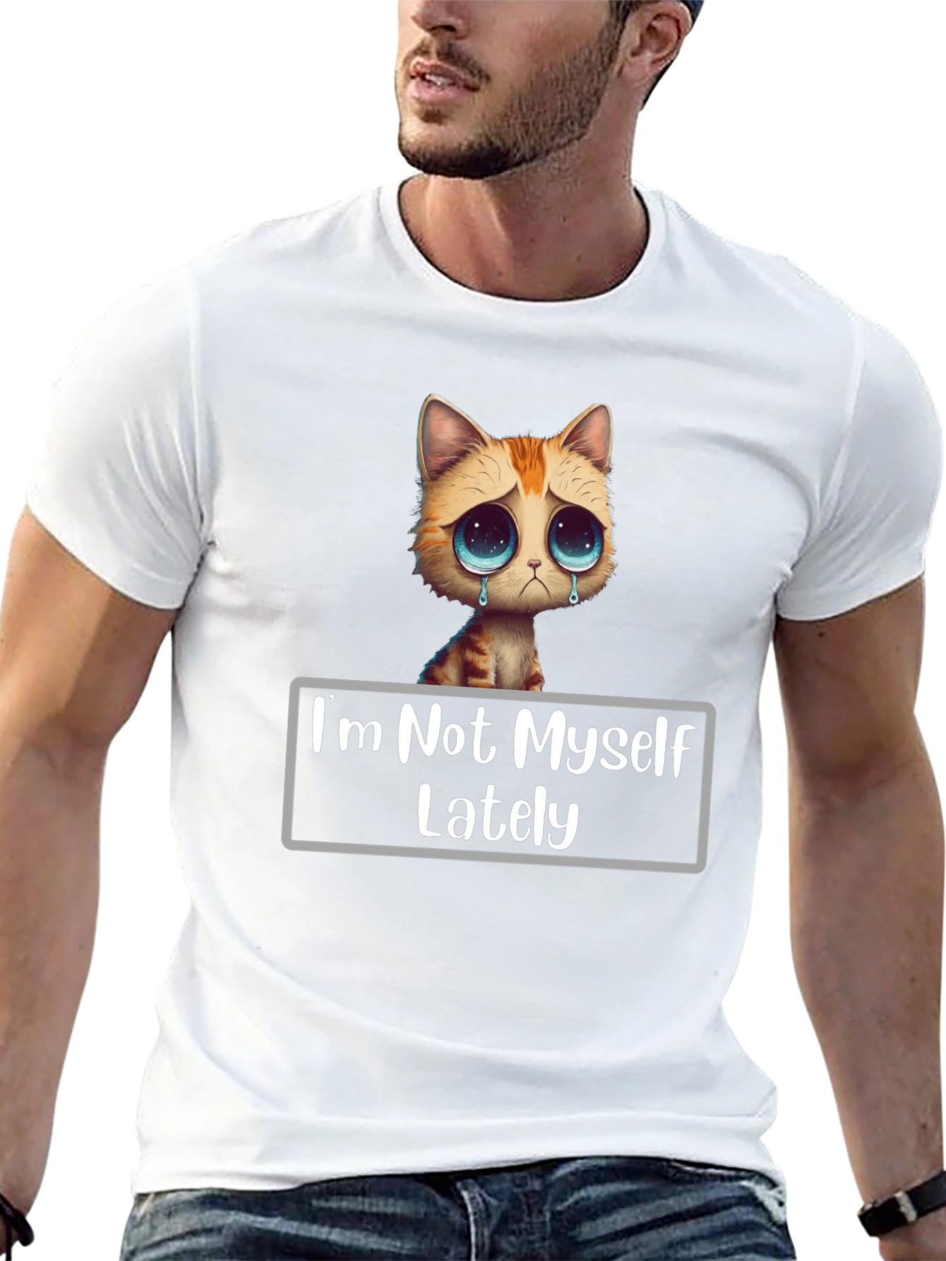 Sad Cat T-Shirt - Im Not Myself Lately