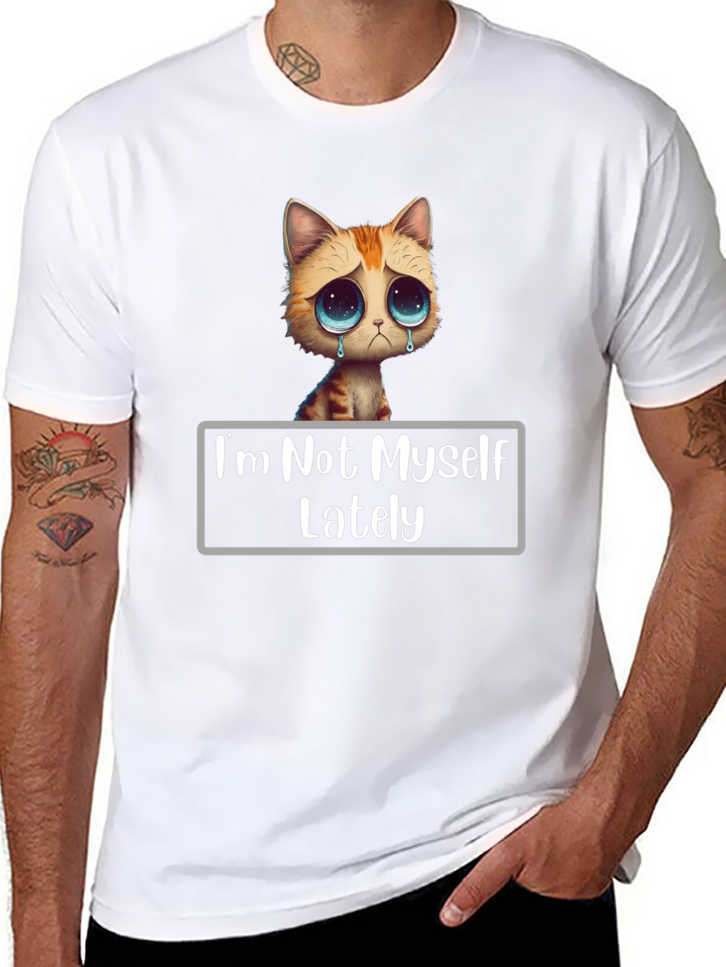 Sad Cat T-Shirt - Im Not Myself Lately