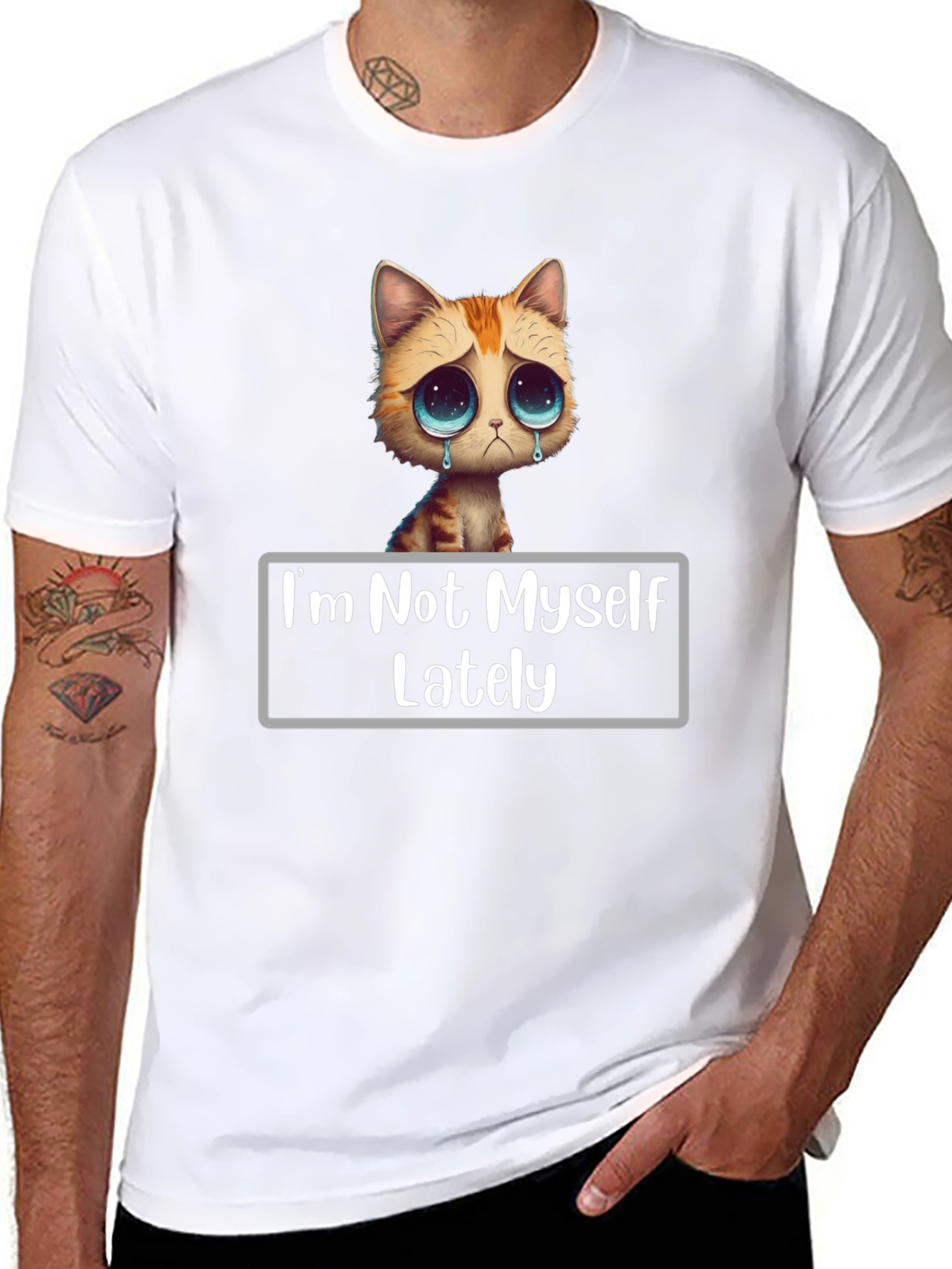 Sad Cat T-Shirt - Im Not Myself Lately