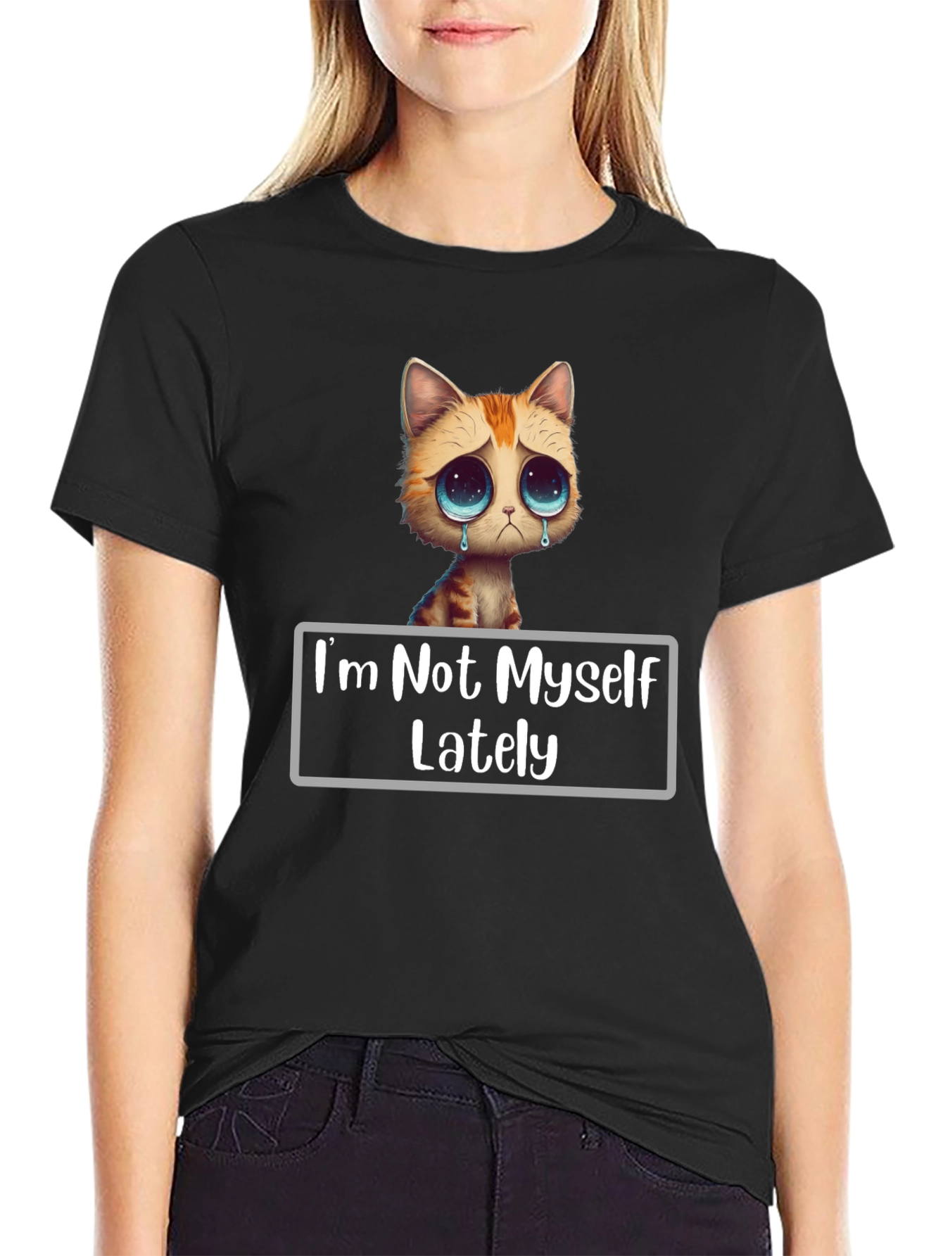 Sad Cat T-Shirt - Im Not Myself Lately