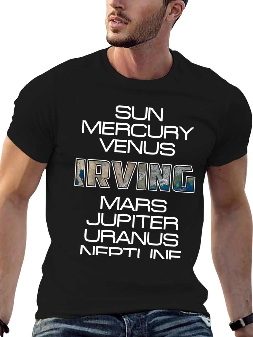 Planets & Irving Graphic Black T-Shirt