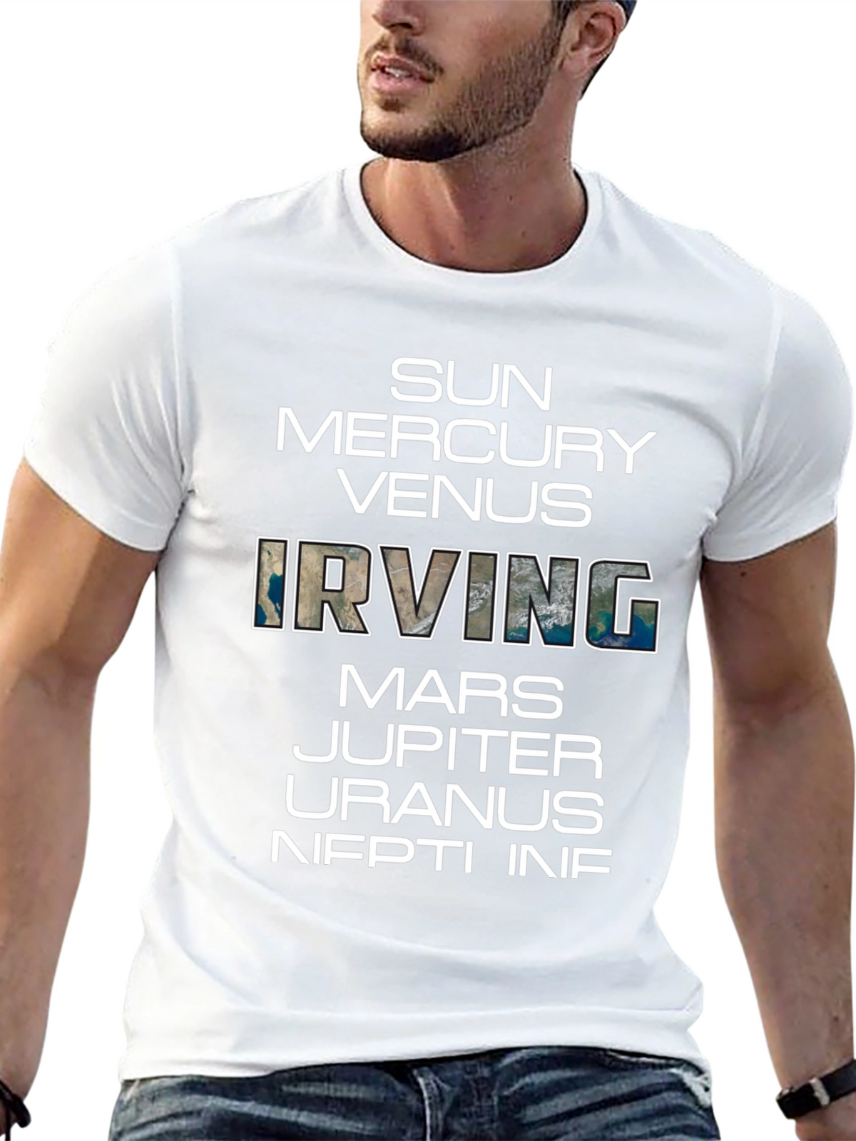 Planets & Irving Graphic Black T-Shirt