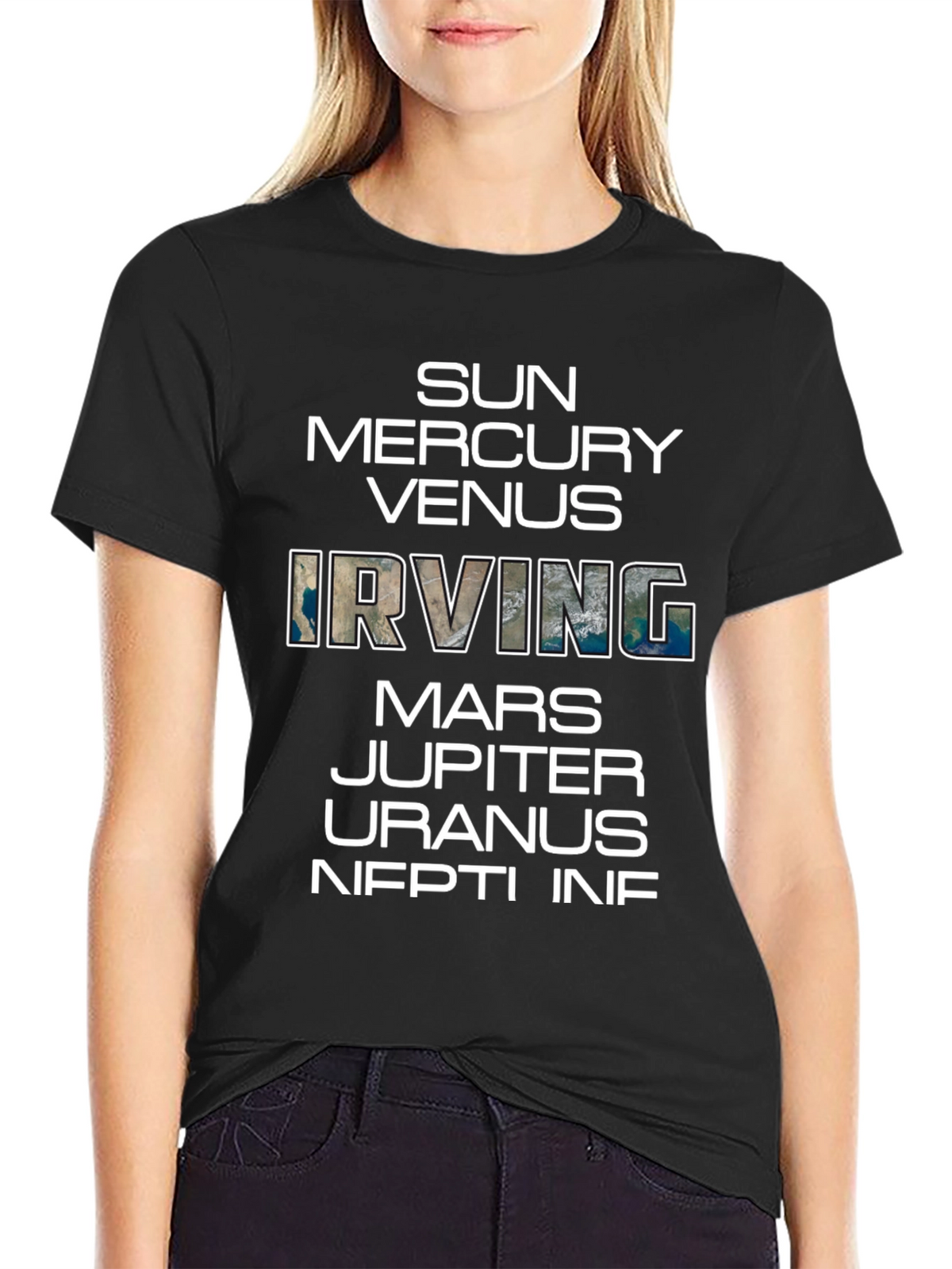 Planets & Irving Graphic Black T-Shirt