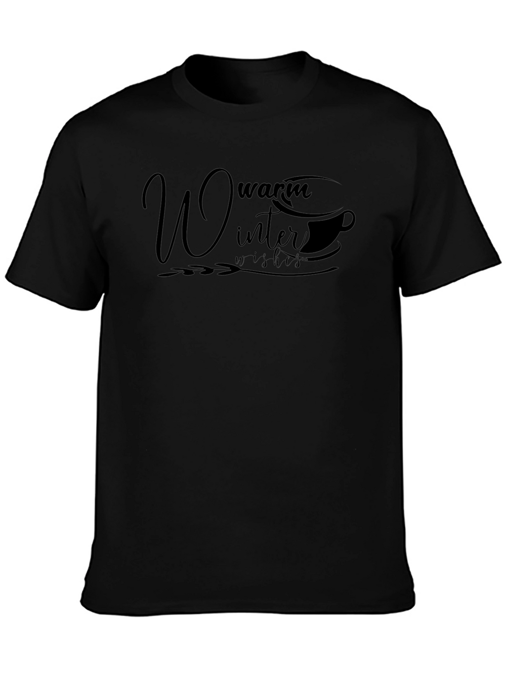 Warm Winter Wishes Black Graphic Tee