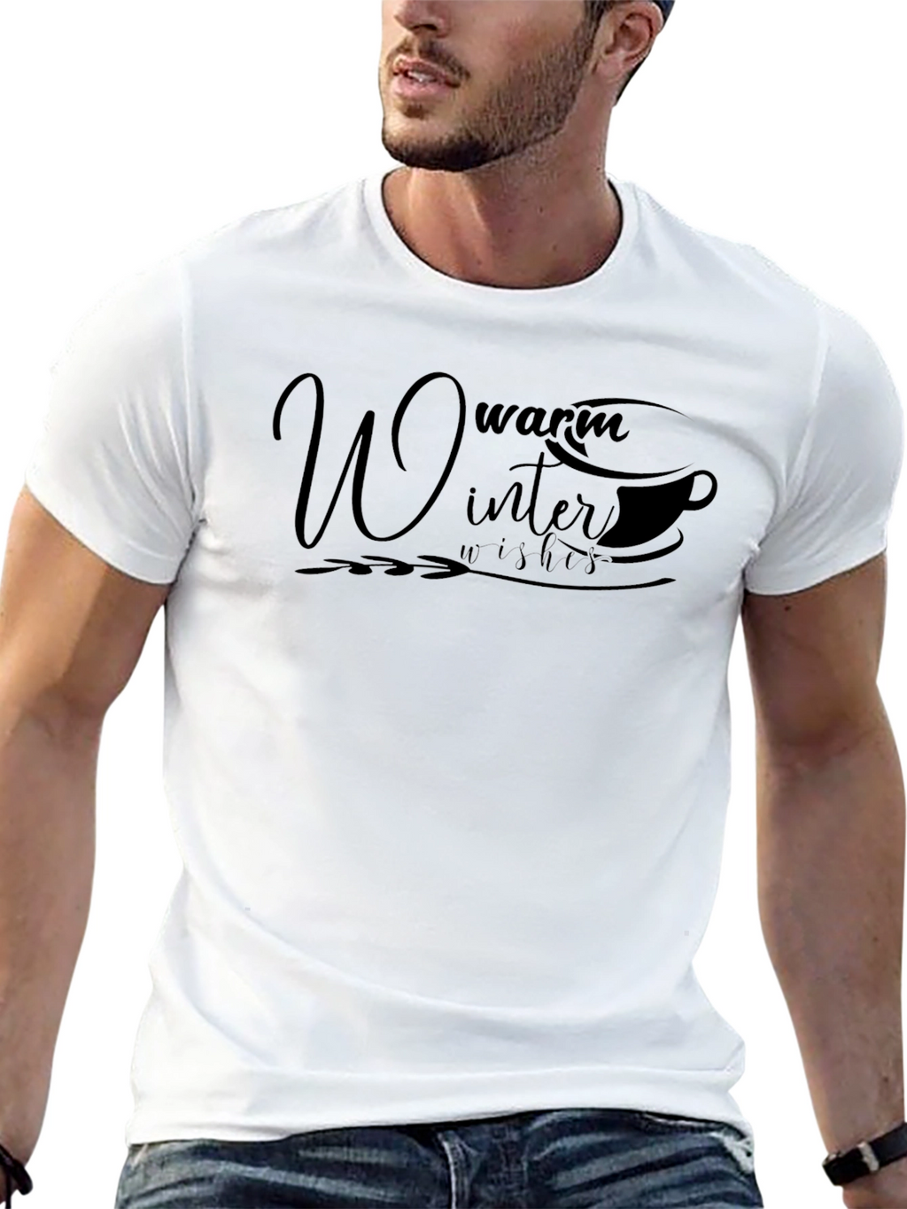 Warm Winter Wishes Black Graphic Tee