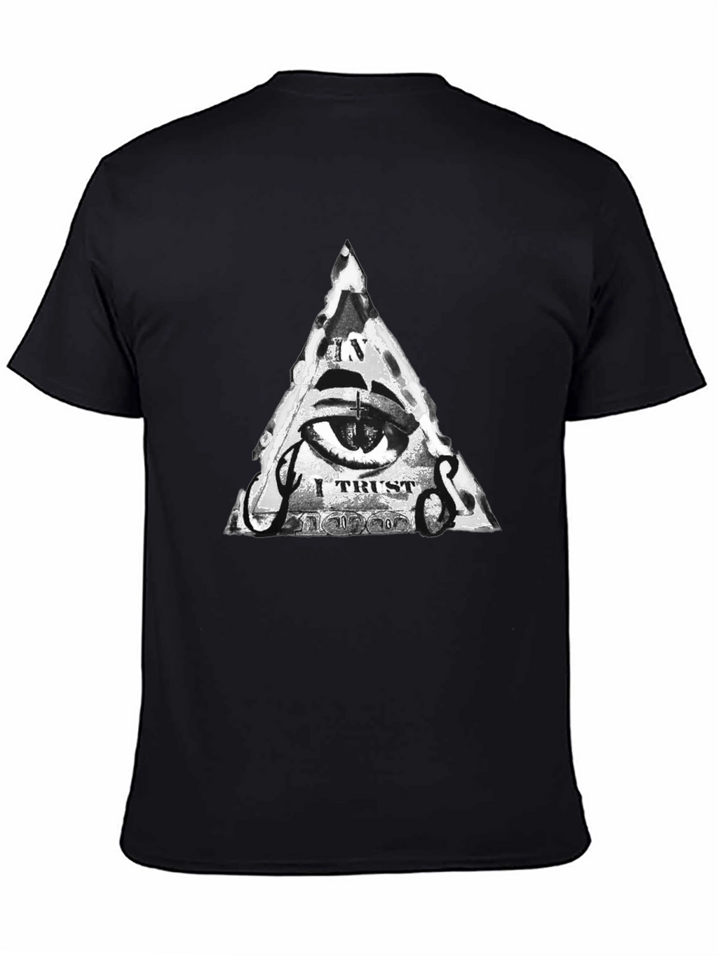 Mens Black T-Shirt with Illuminati Eye Graphic