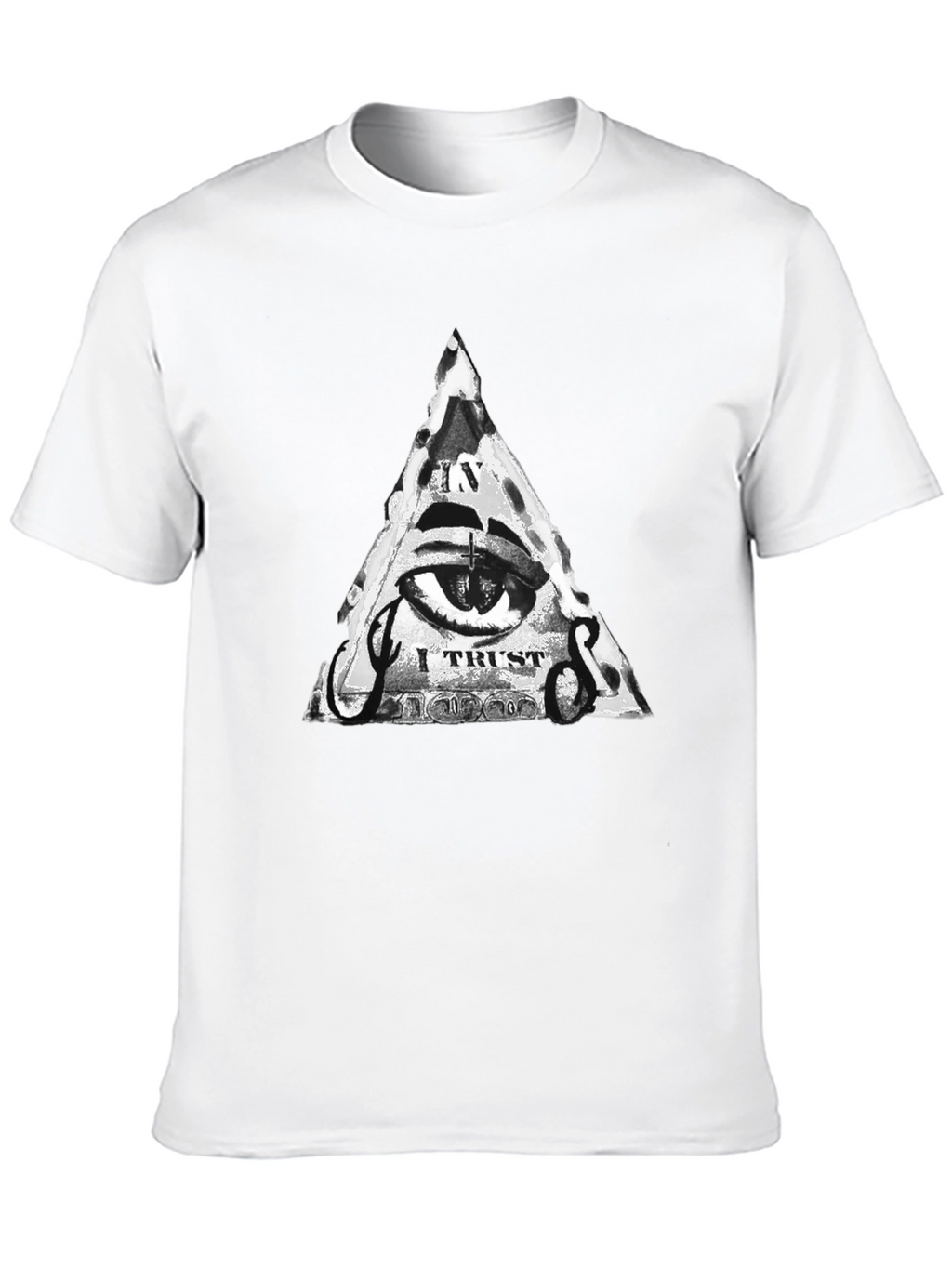 Mens Black T-Shirt with Illuminati Eye Graphic