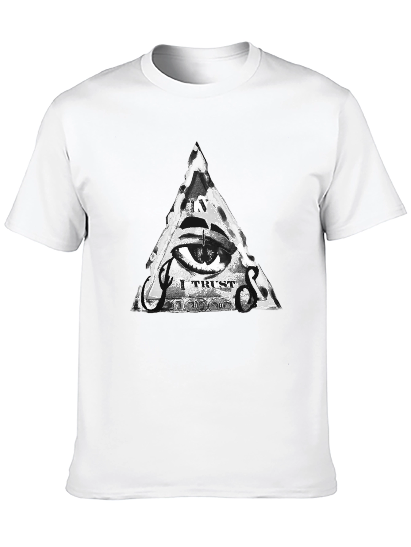 Mens Black T-Shirt with Illuminati Eye Graphic