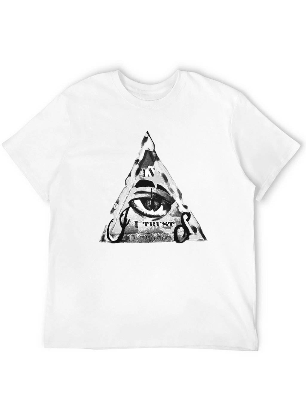 Mens Black T-Shirt with Illuminati Eye Graphic
