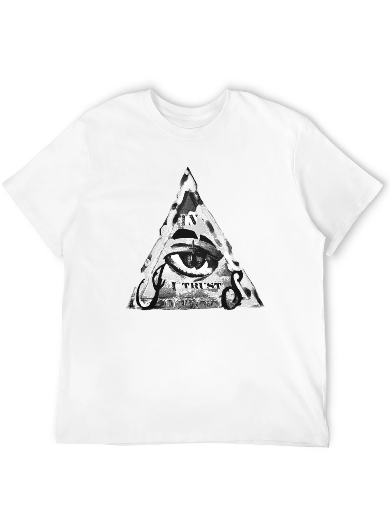 Mens Black T-Shirt with Illuminati Eye Graphic