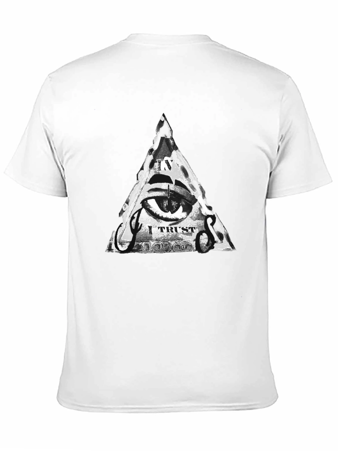 Mens Black T-Shirt with Illuminati Eye Graphic