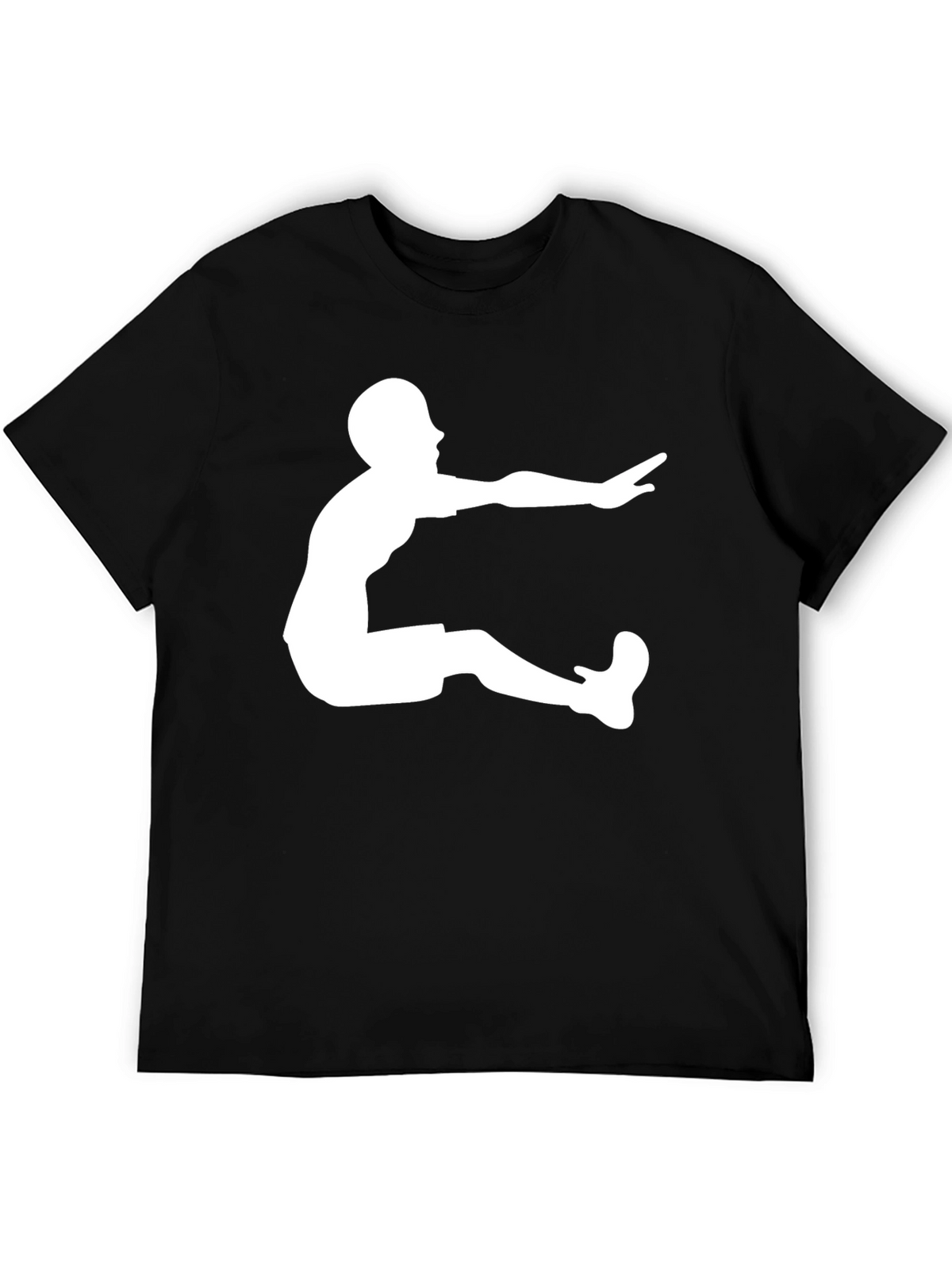 Long Jump Graphic Tee - Black Cotton T-Shirt