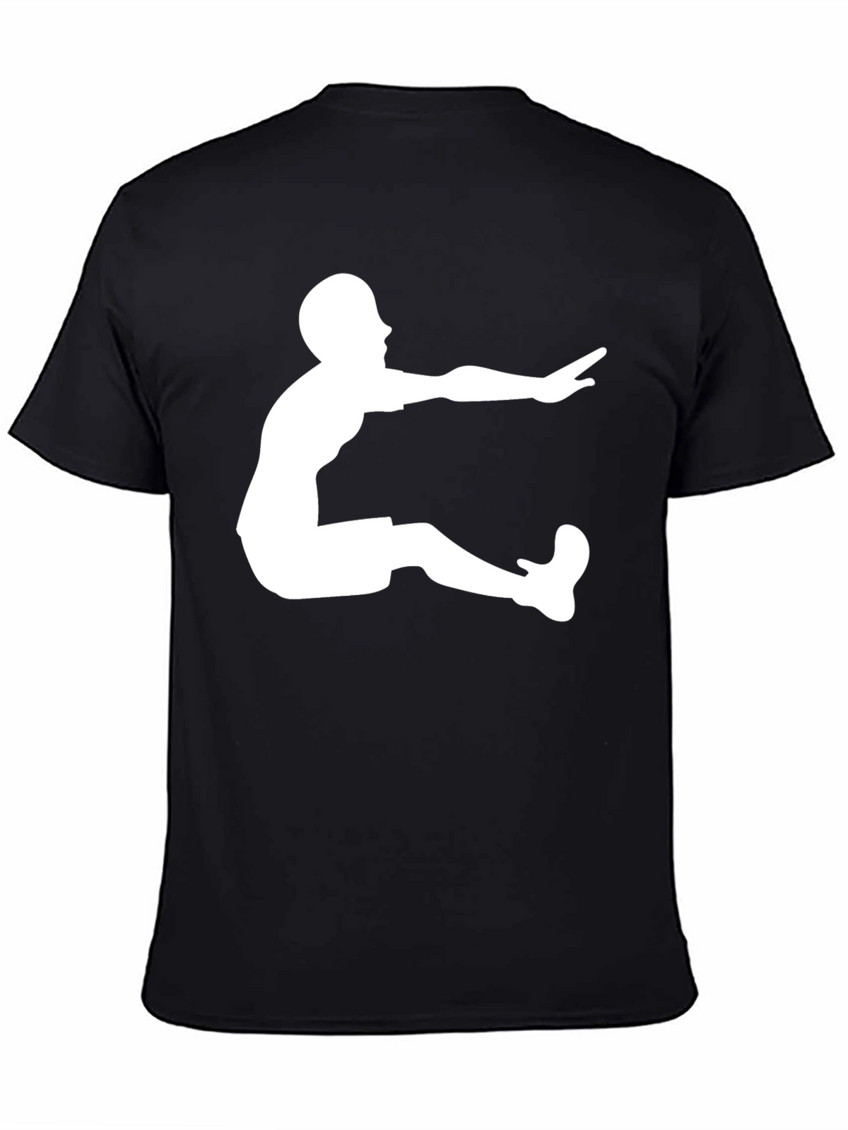 Long Jump Graphic Tee - Black Cotton T-Shirt