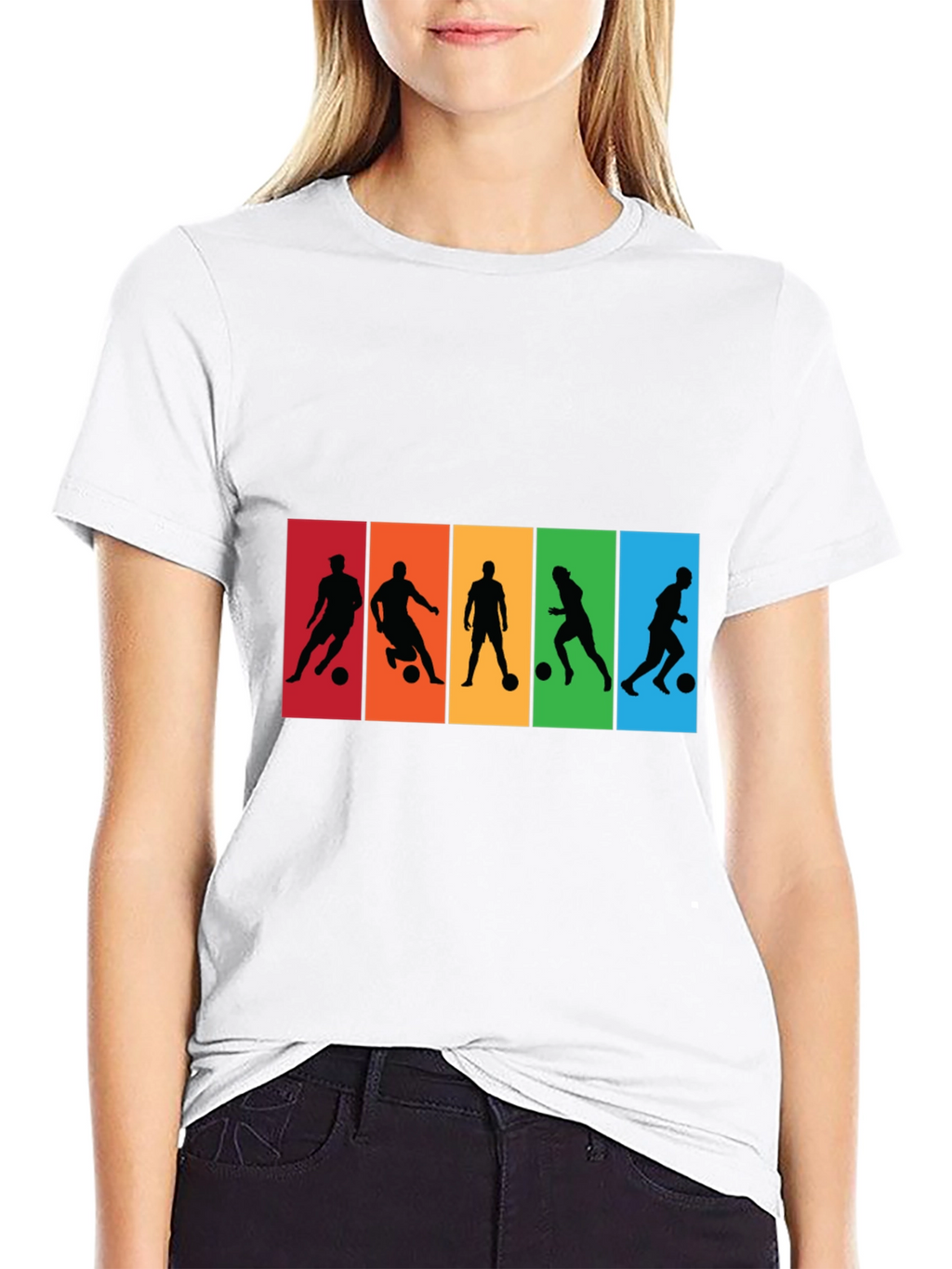 Soccer Player Silhouette Graphic T-Shirt