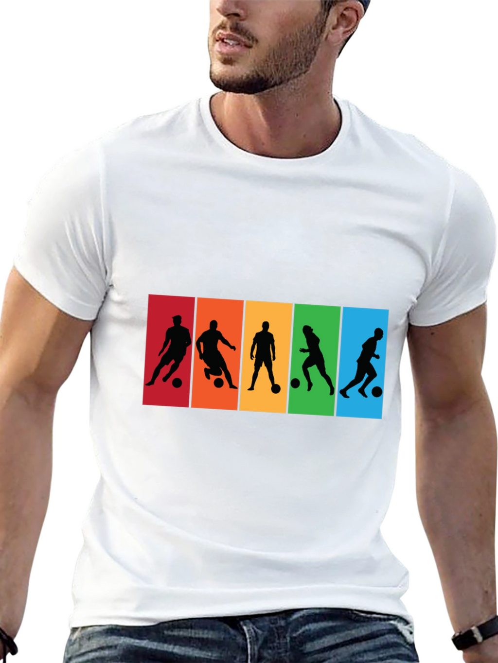 Soccer Player Silhouette Graphic T-Shirt