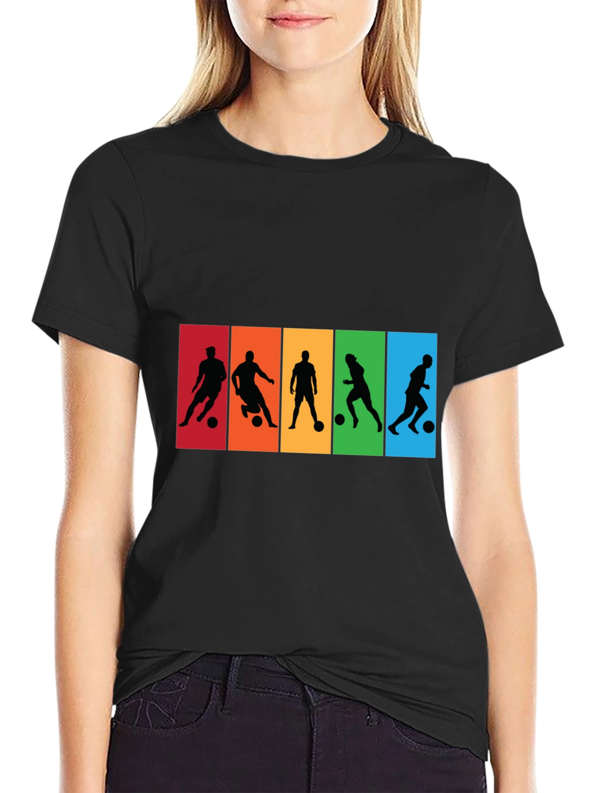 Soccer Player Silhouette Graphic T-Shirt