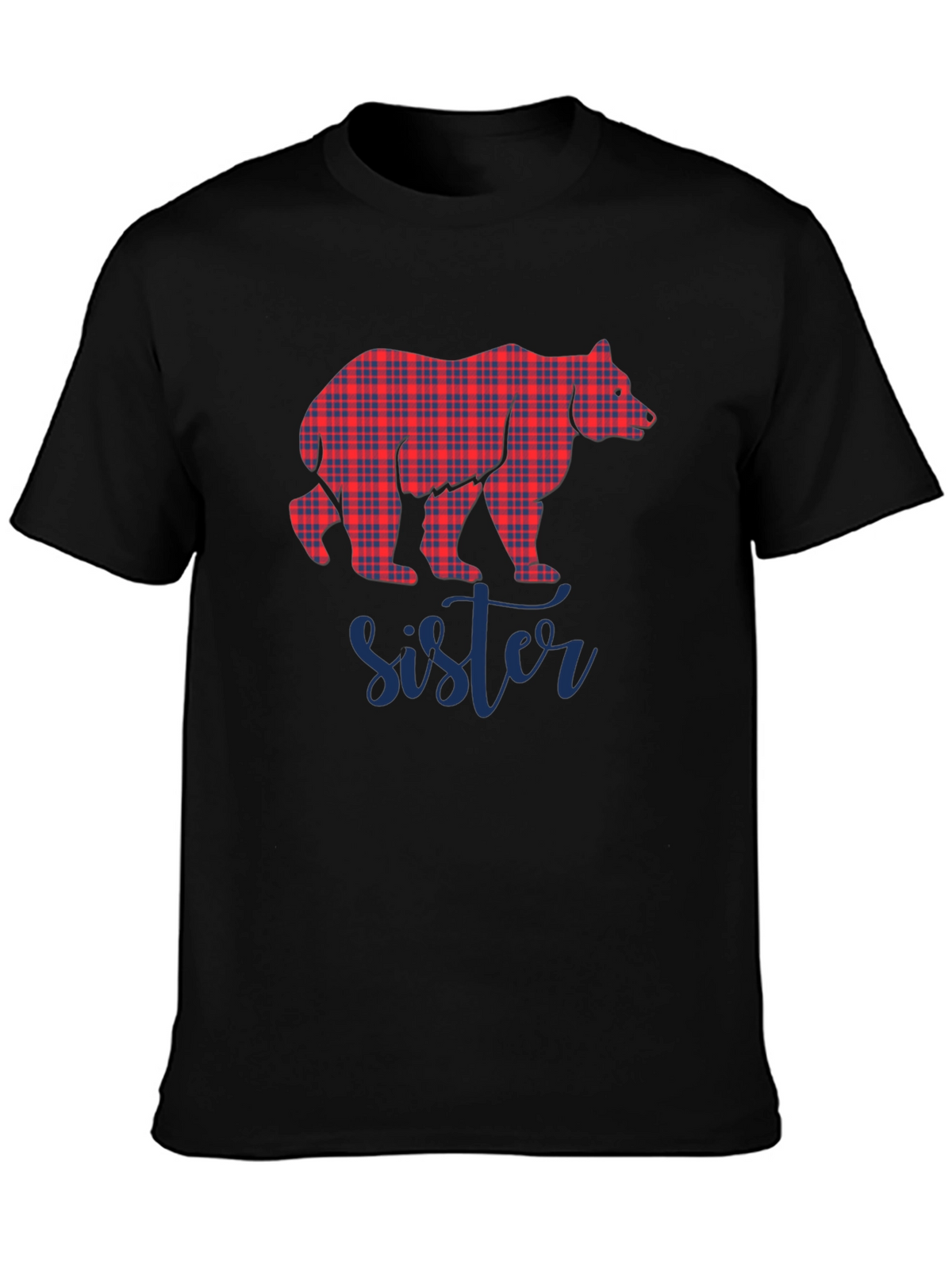 Sister Bear Plaid Graphic Tee