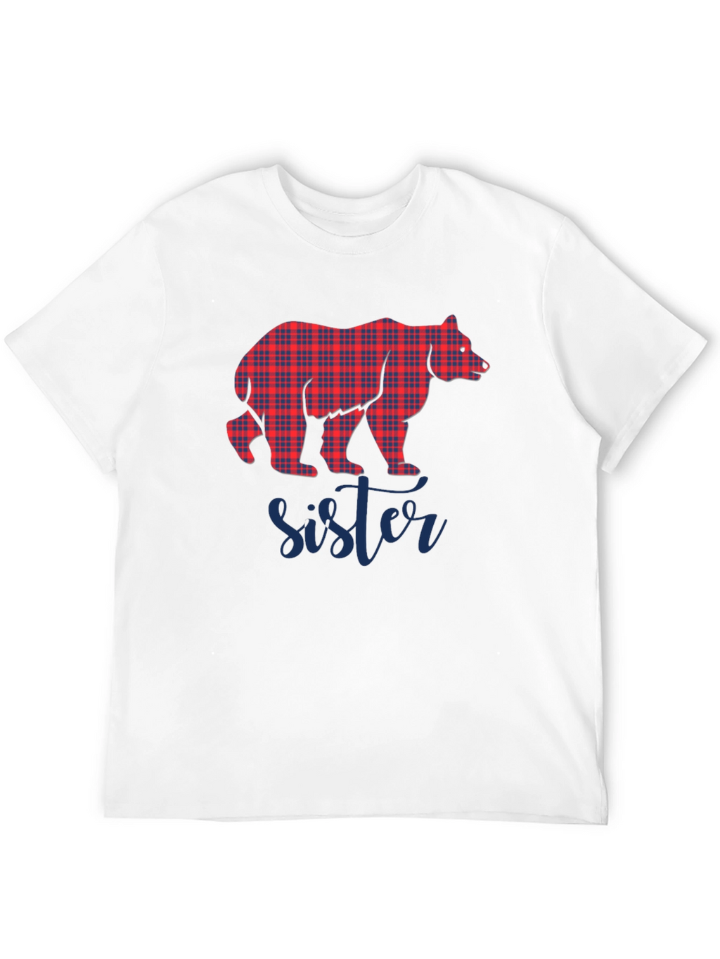 Sister Bear Plaid Graphic Tee