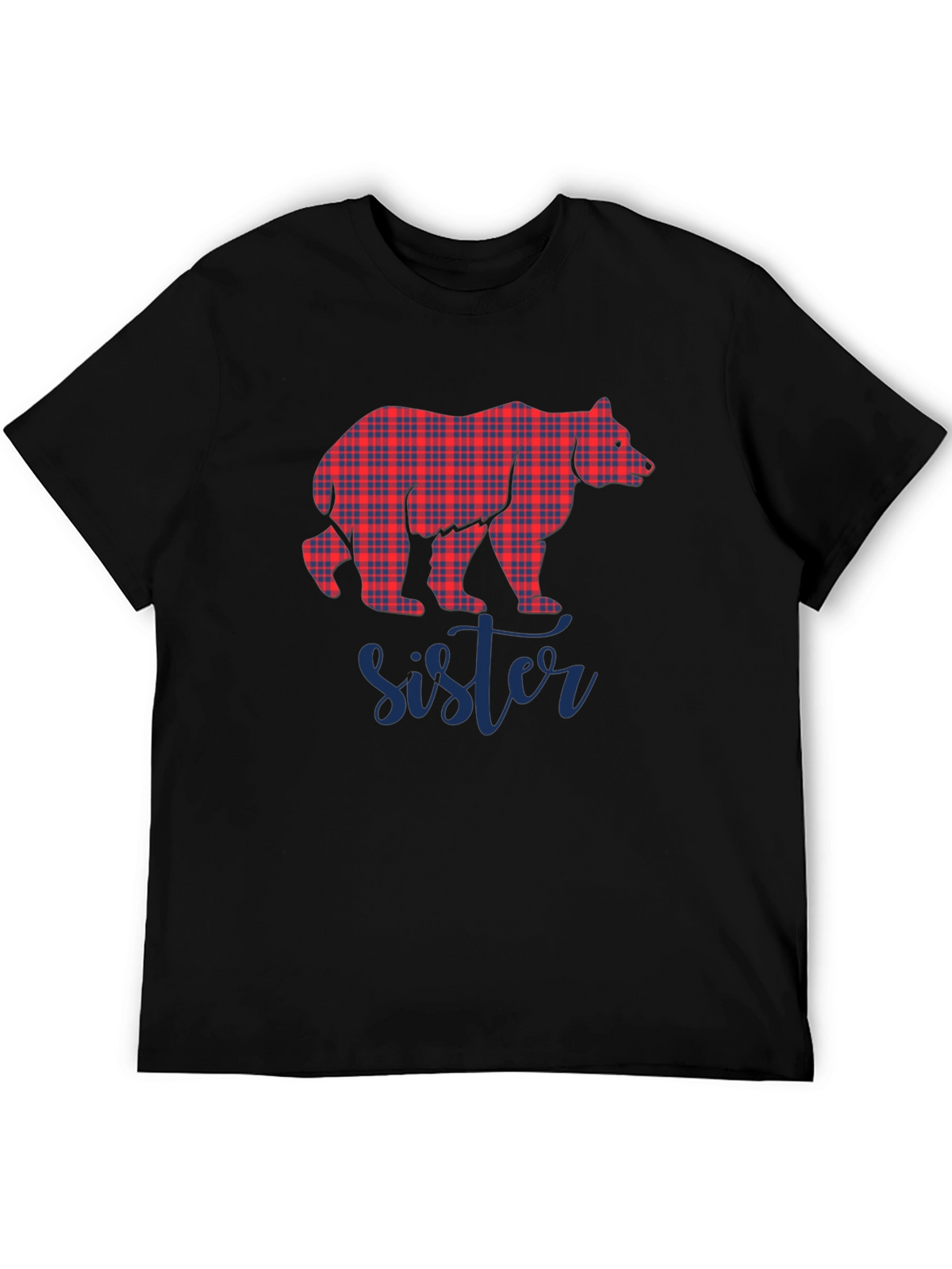 Sister Bear Plaid Graphic Tee