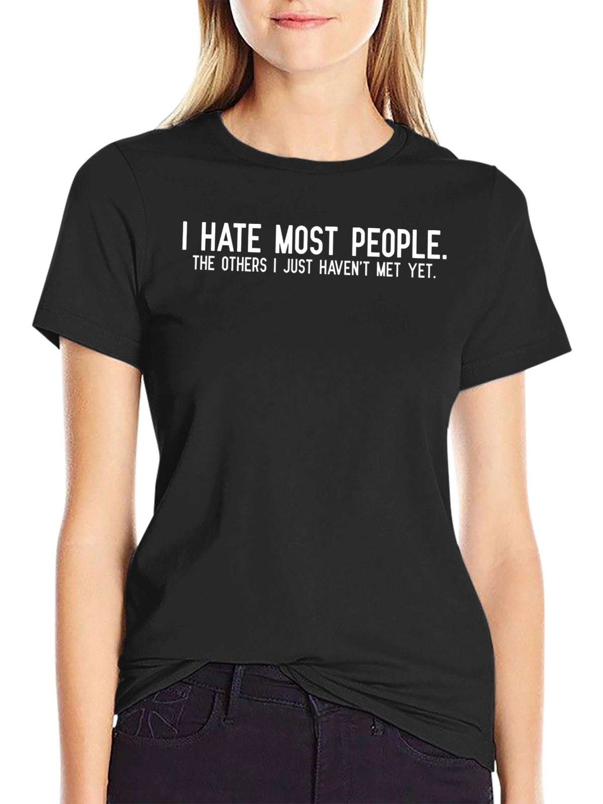 I Hate Most People Graphic Tee - Black