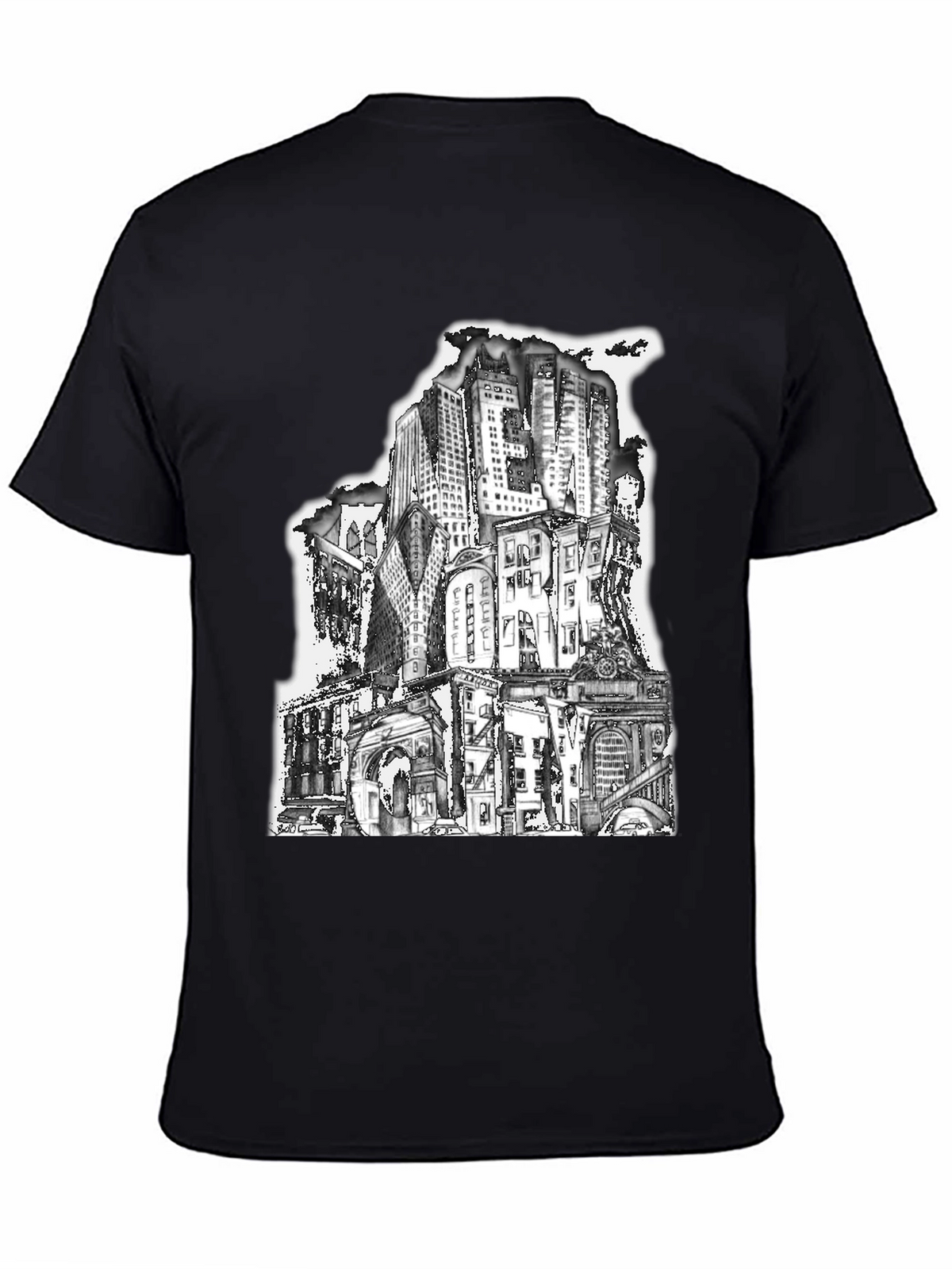 Cityscape Graphic Tee - Urban Style Black T-Shirt