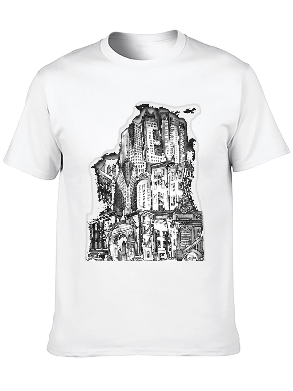Cityscape Graphic Tee - Urban Style Black T-Shirt