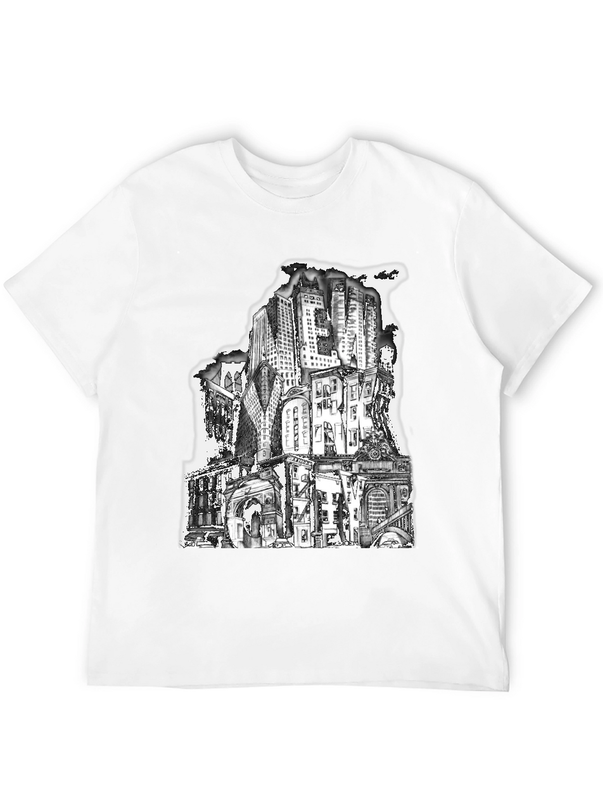 Cityscape Graphic Tee - Urban Style Black T-Shirt