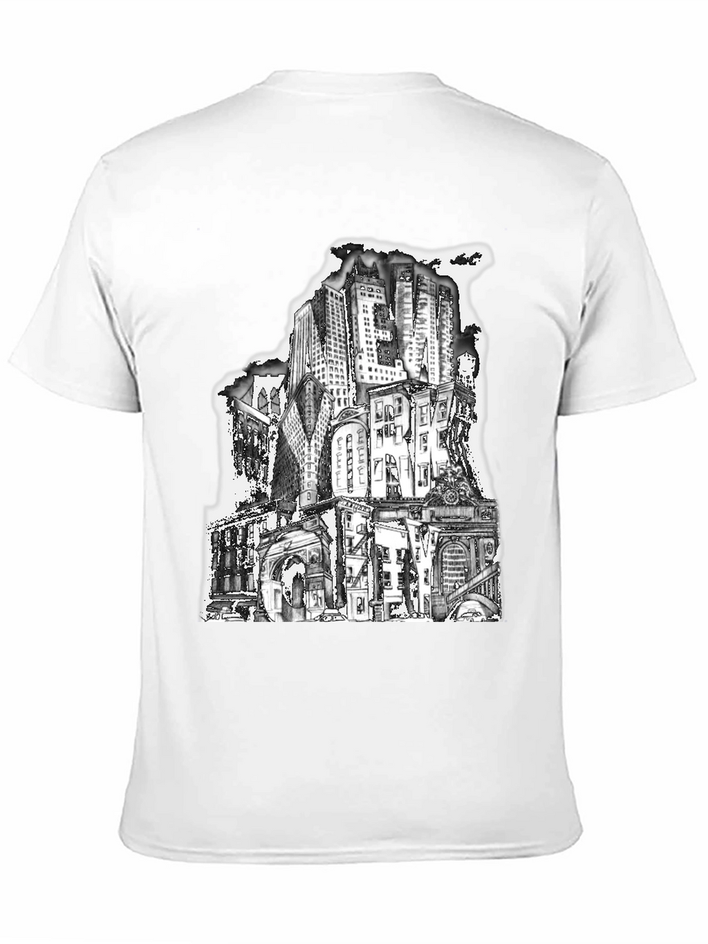 Cityscape Graphic Tee - Urban Style Black T-Shirt