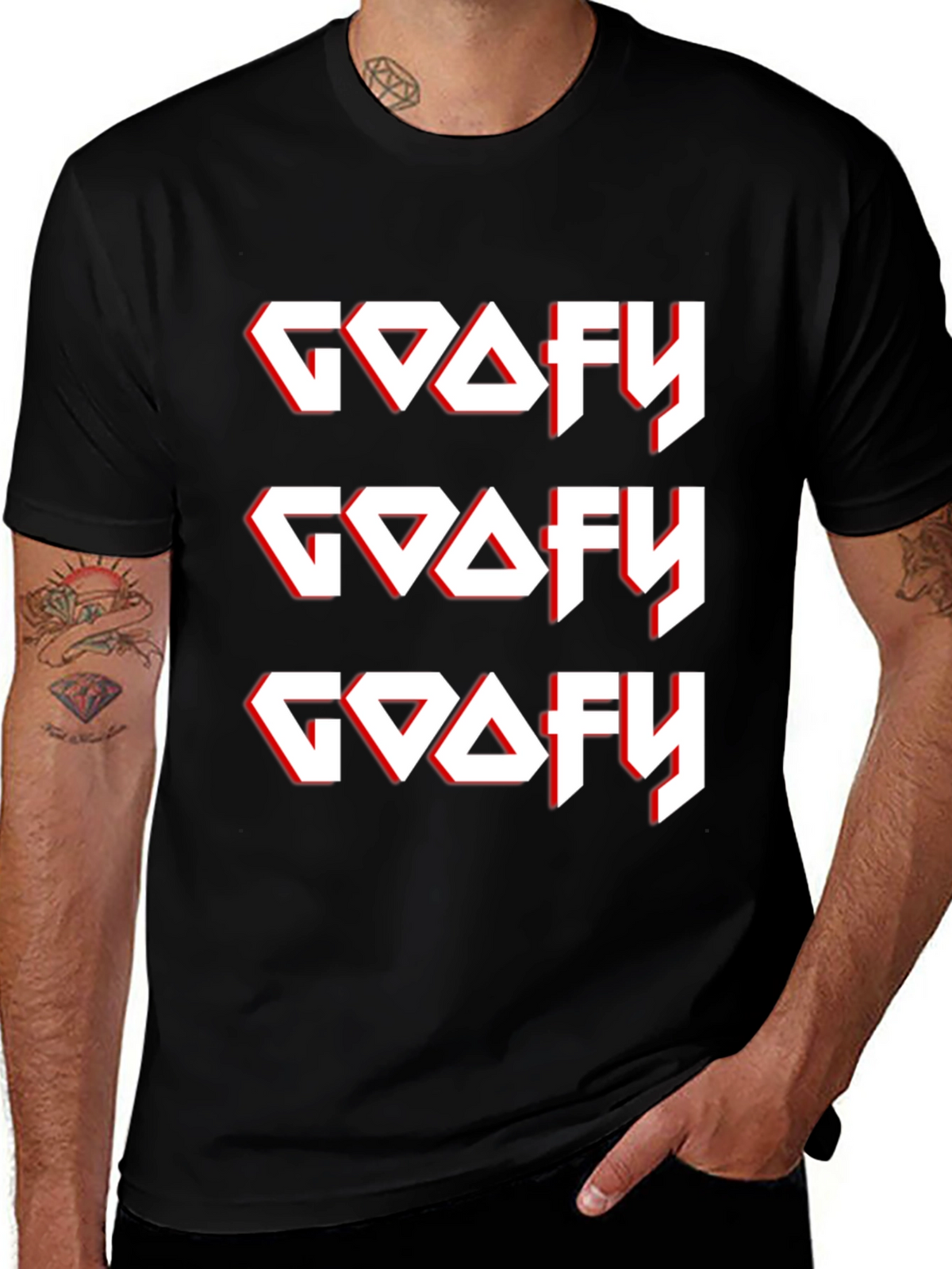 Goofy Graphic Tee - Black Cotton T-Shirt