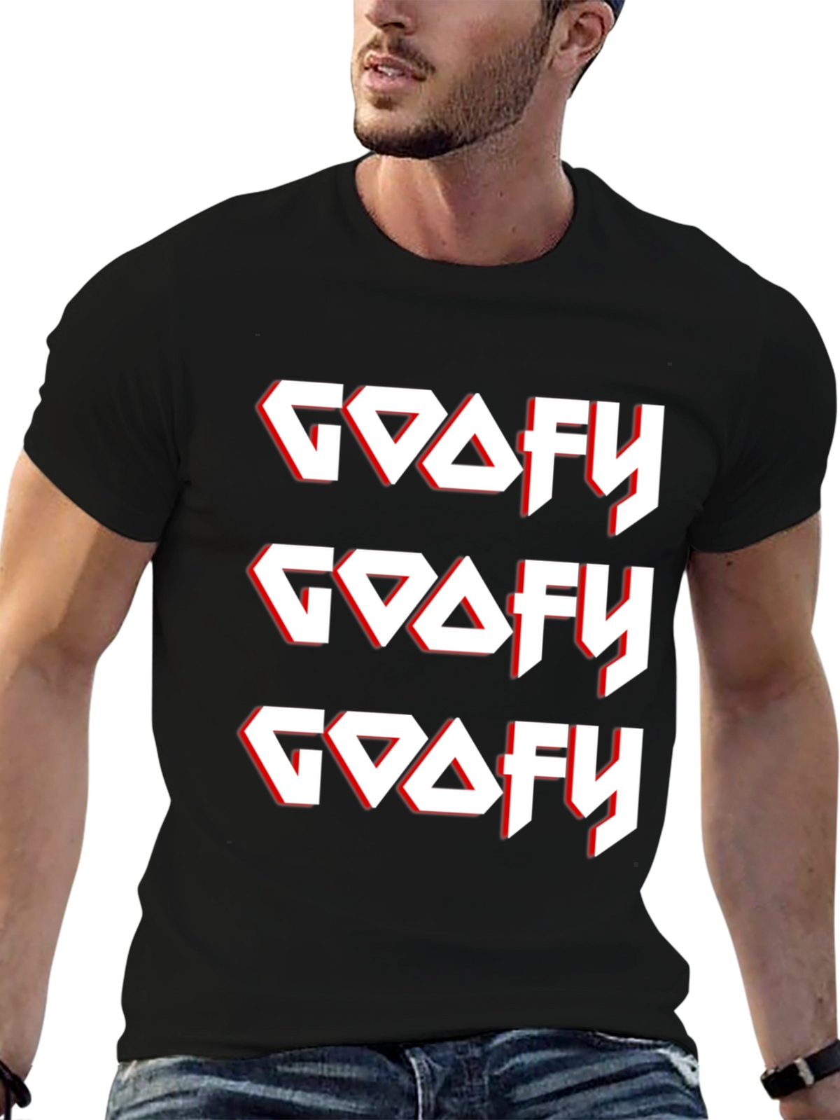 Goofy Graphic Tee - Black Cotton T-Shirt