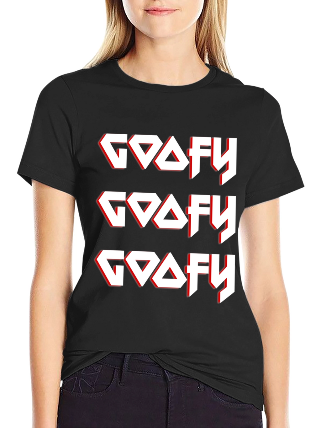 Goofy Graphic Tee - Black Cotton T-Shirt