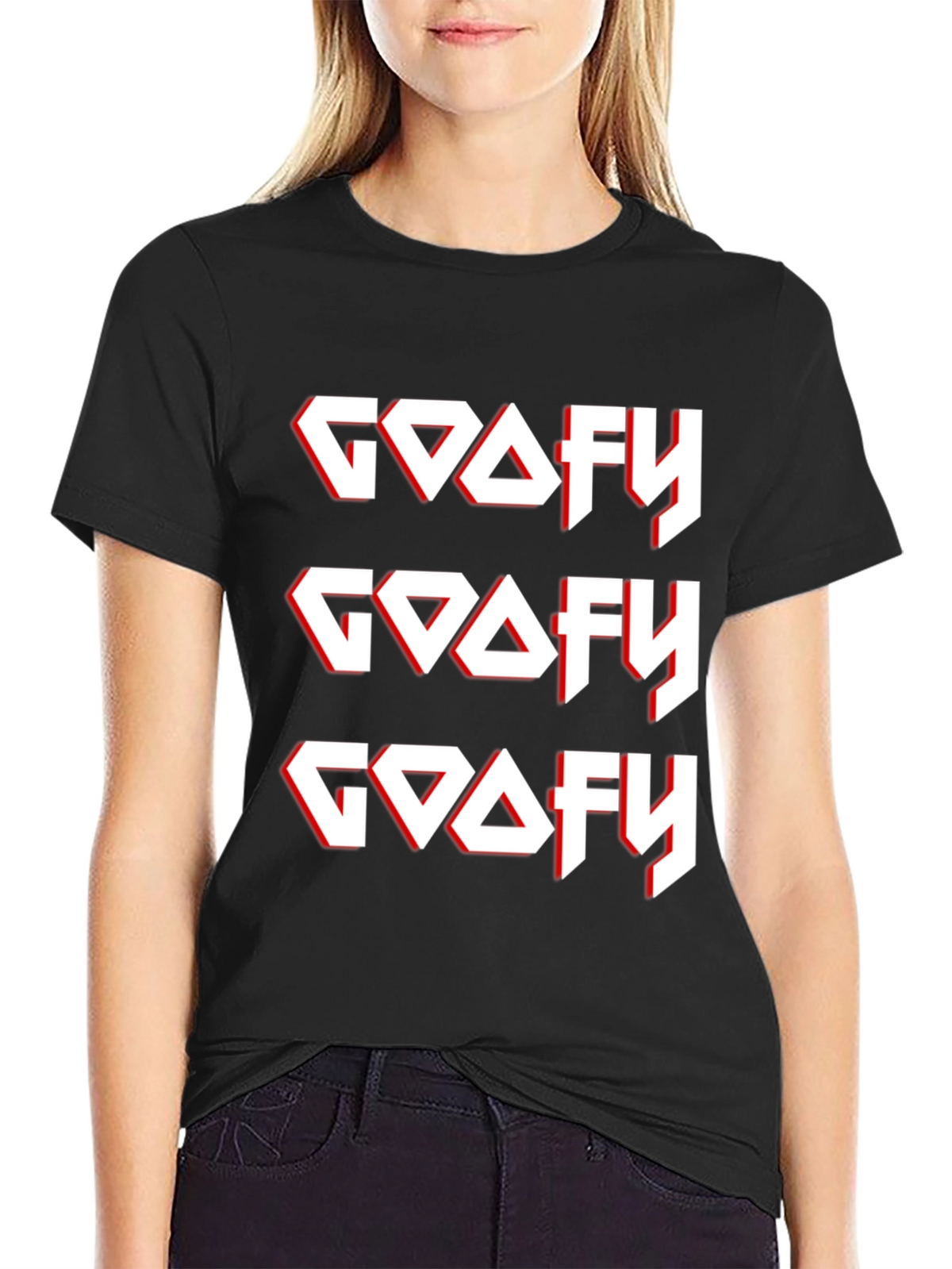 Goofy Graphic Tee - Black Cotton T-Shirt