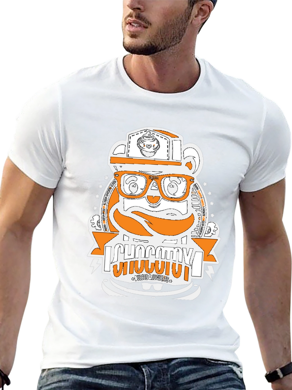 Hipster Bear Graphic T-Shirt - Unique Design