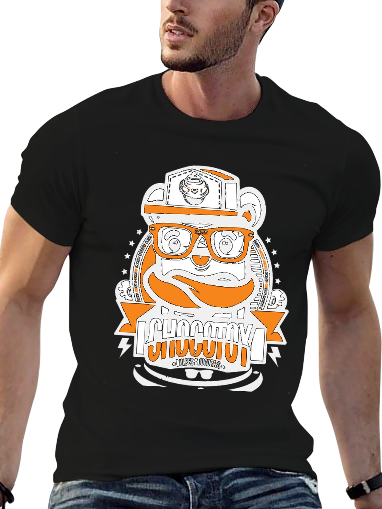 Hipster Bear Graphic T-Shirt - Unique Design