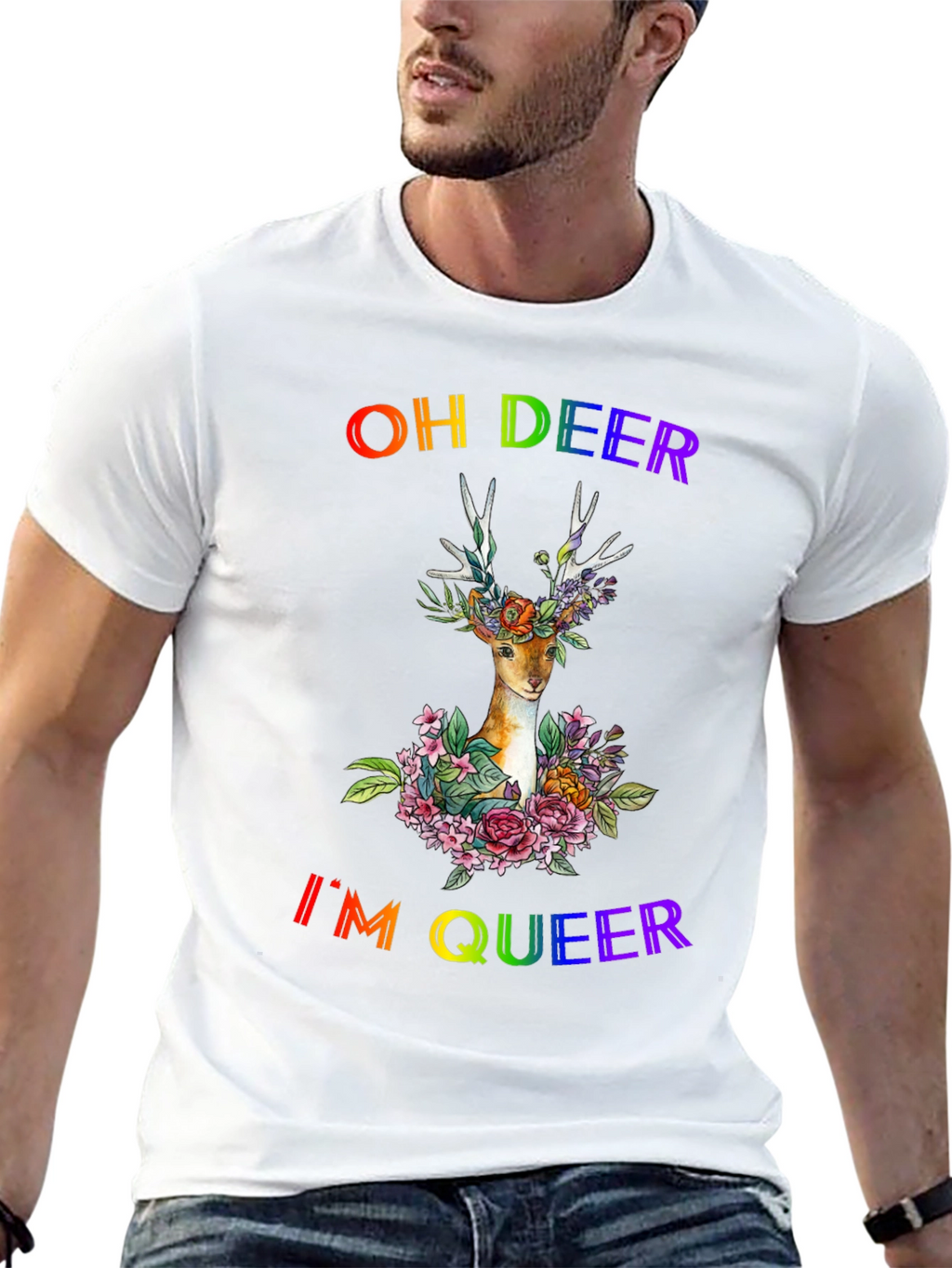 Oh Deer Im Queer Pride T-Shirt