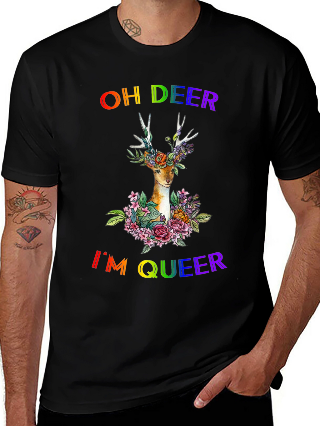 Oh Deer Im Queer Pride T-Shirt