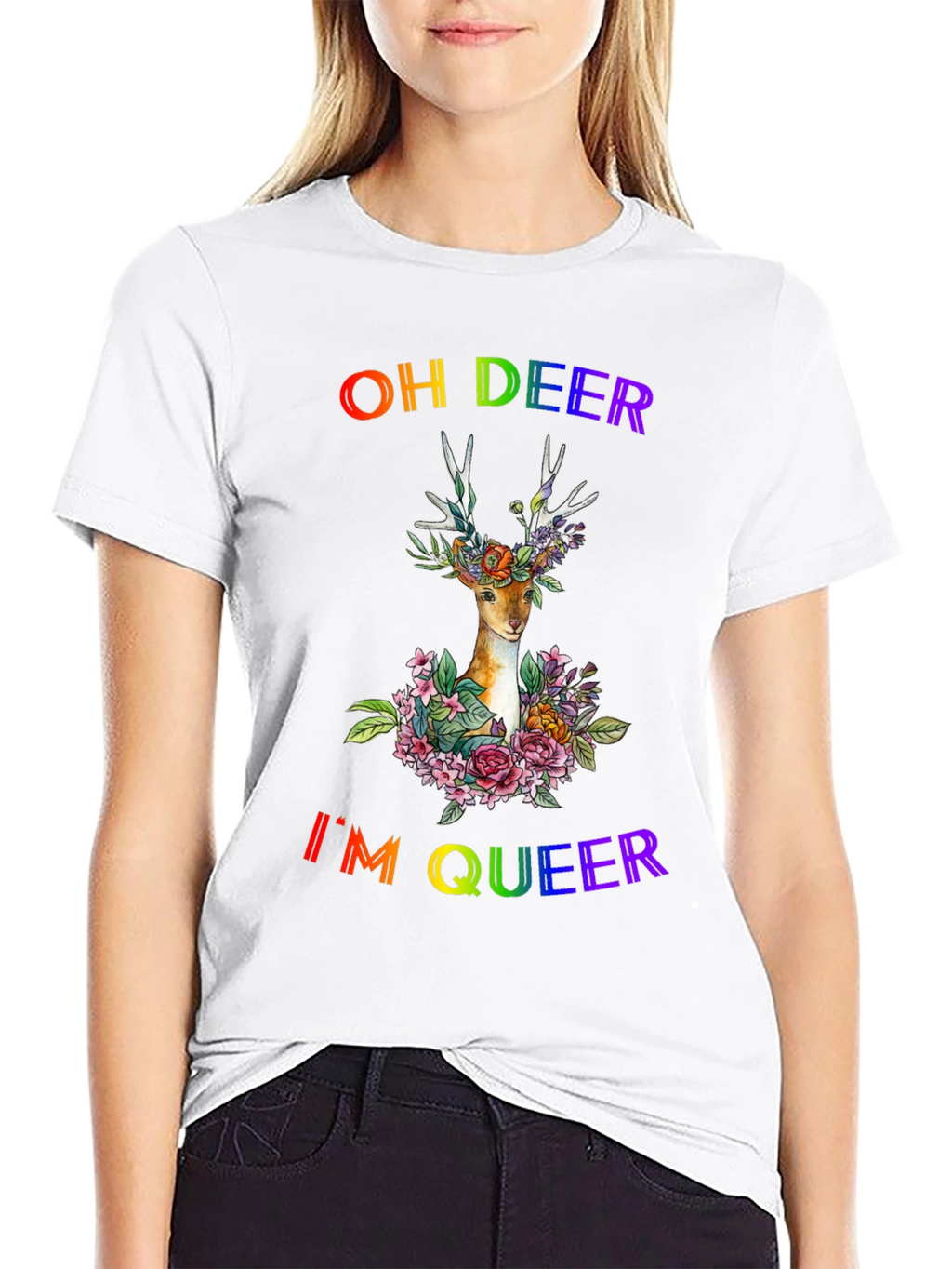 Oh Deer Im Queer Pride T-Shirt
