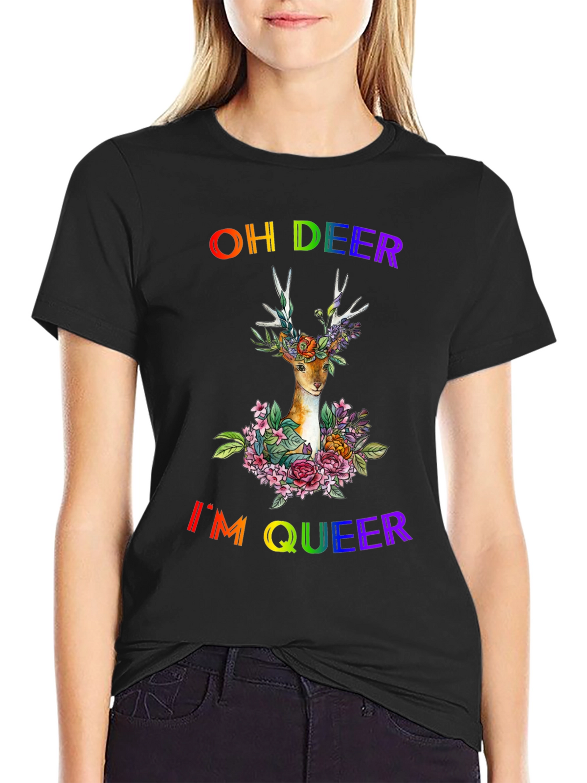 Oh Deer Im Queer Pride T-Shirt