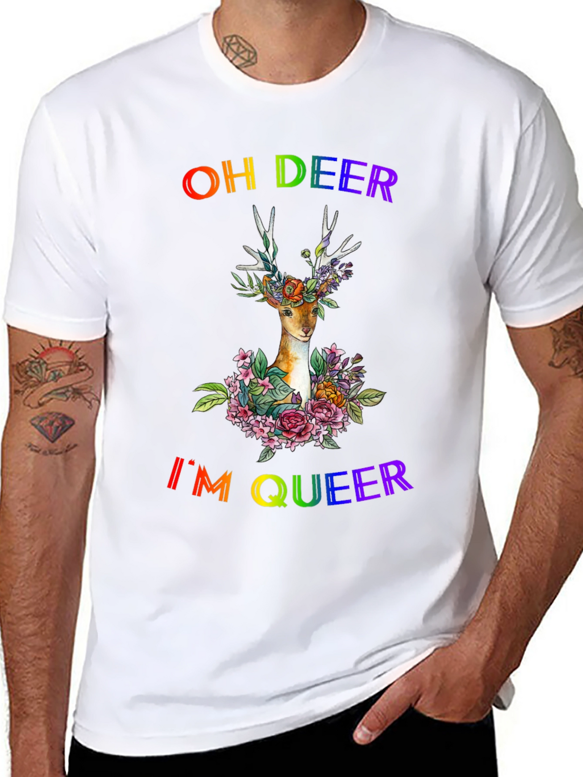 Oh Deer Im Queer Pride T-Shirt