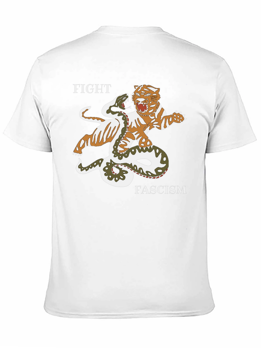 Fight Fascism Tiger vs Snake Graphic T-Shirt
