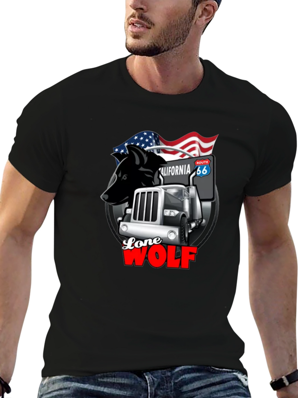 Lone Wolf Trucker Graphic Tee