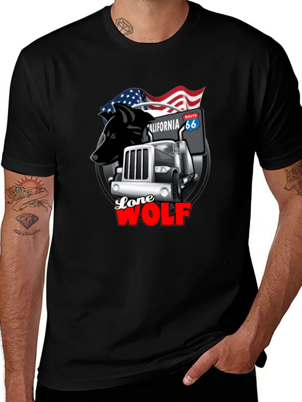 Lone Wolf Trucker Graphic Tee