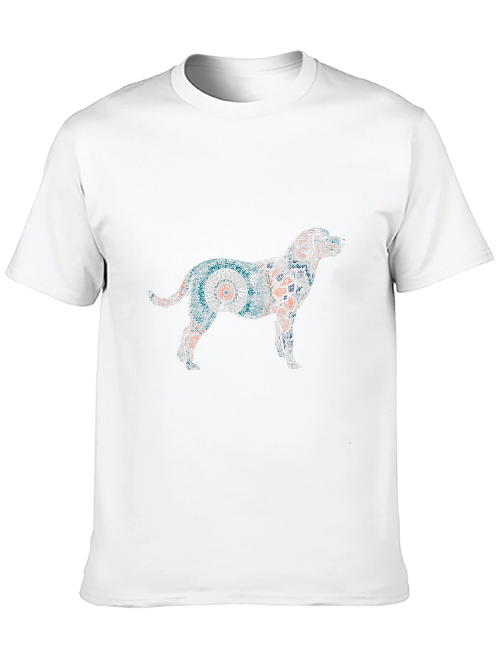 Dog Art Graphic Tee - Black Cotton Casual T-Shirt