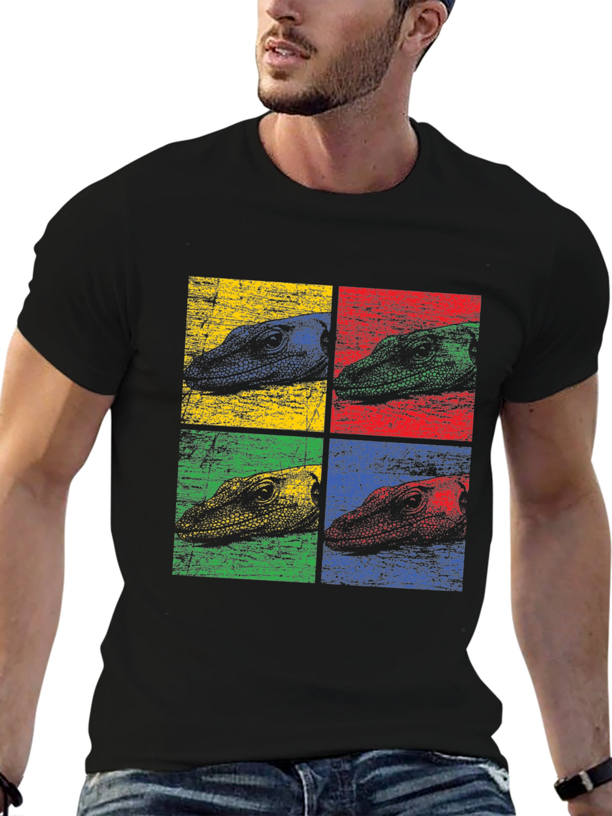Retro Reptile Pop Art Graphic T-Shirt