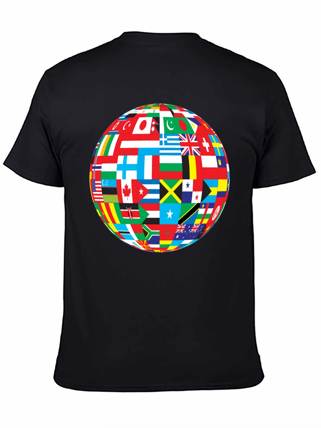 Global Flags Graphic Black T-Shirt