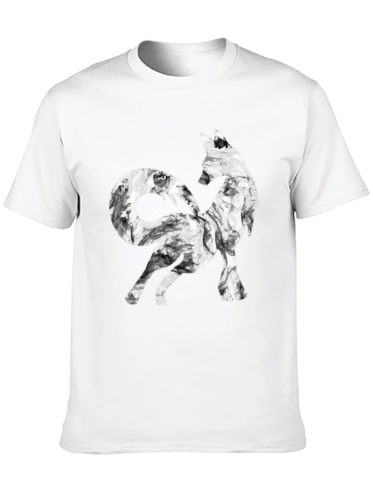 Stylish Fox Graphic Black T-Shirt
