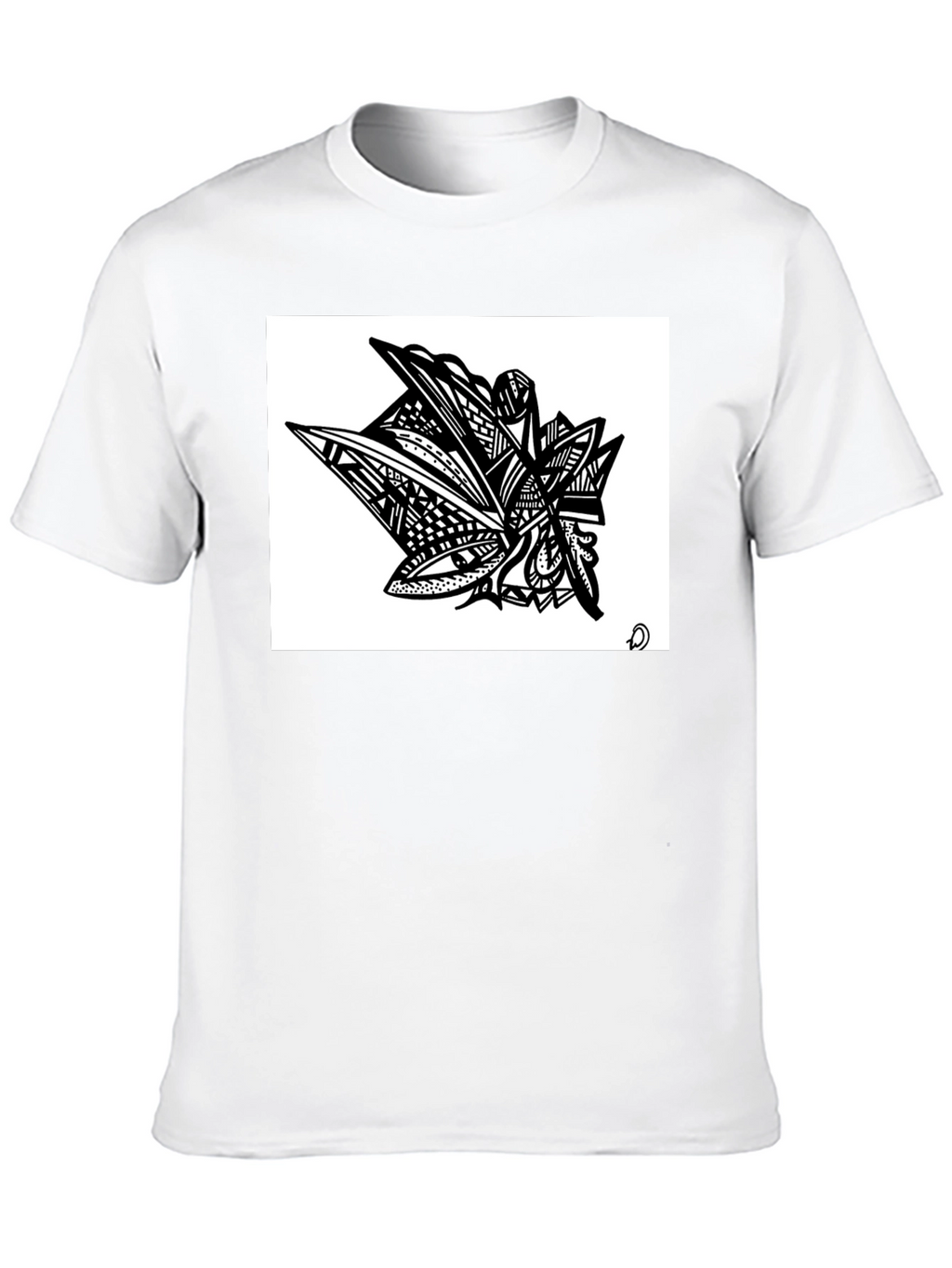 Abstract Art Graphic Tee - Modern Black Shirt
